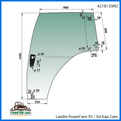 Landini PowerFarm 90 Sol Kapı Camı