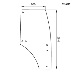 John Deere 5095M Sağ Kapı Camı